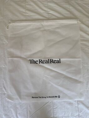 The RealReal Large White Drawstring Dust Bag